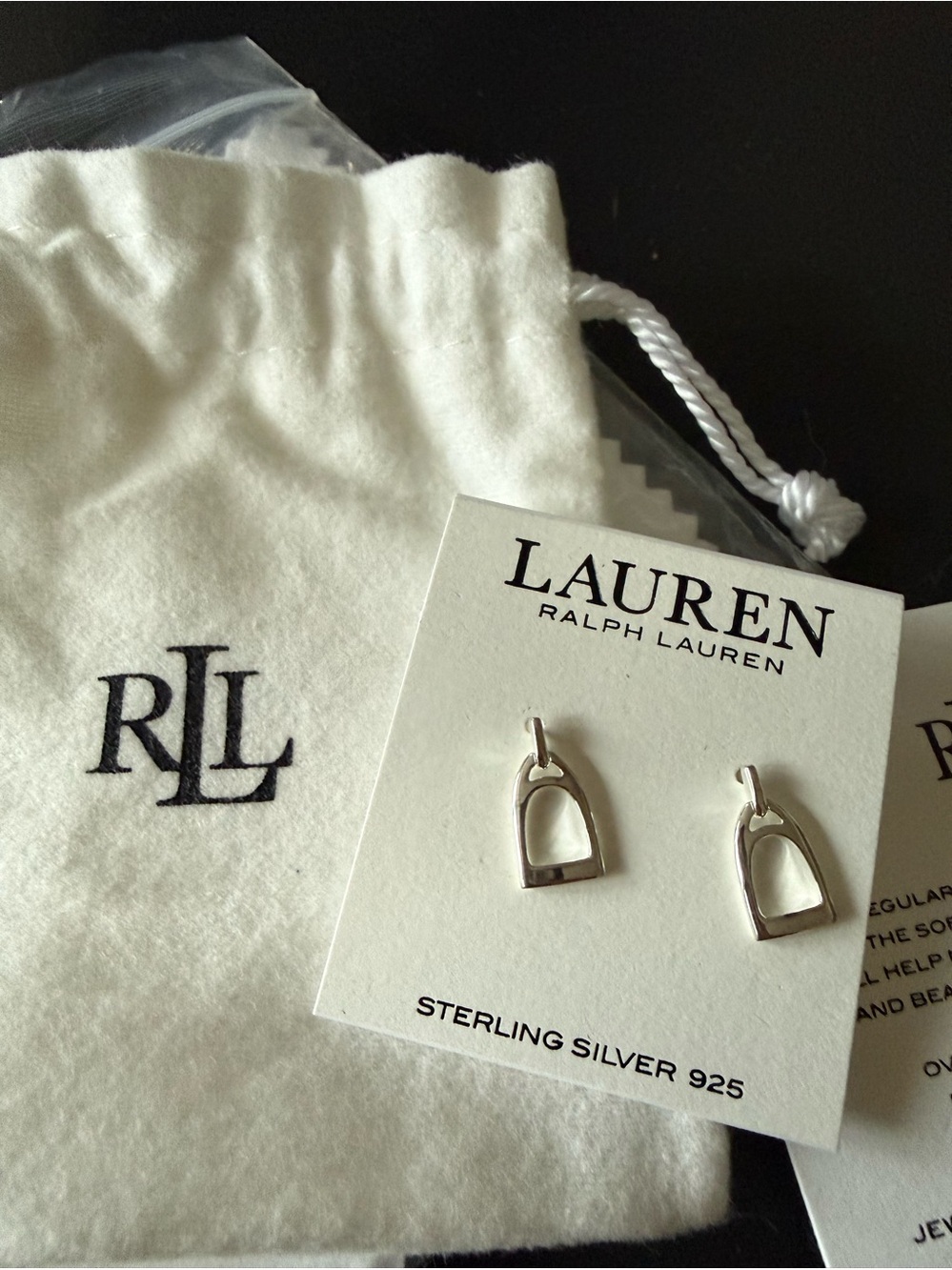 Ralph Lauren Sterling silver stirrup earrings NWT